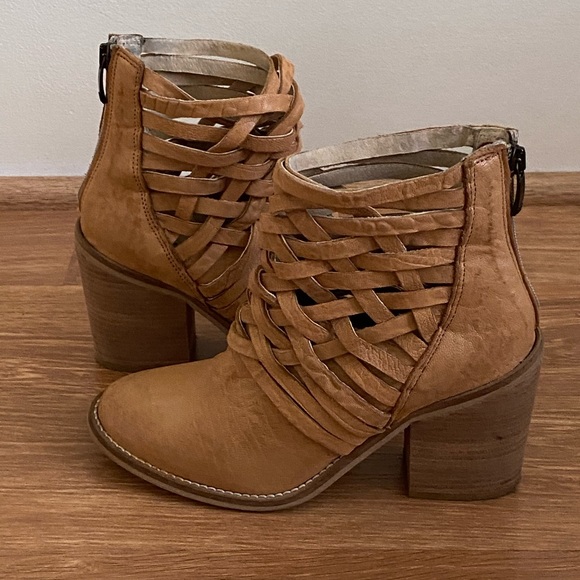 Free People Shoes - Free People Braided Woven Leather Ankle Boots